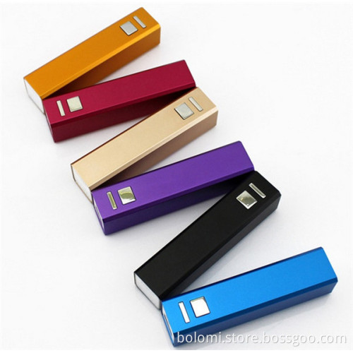 Mini portable 2600mah metal power bank with USB cable for promotion gift